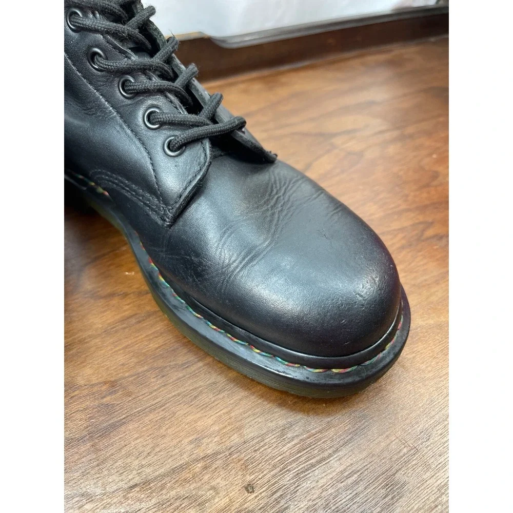 Dr Martens VTG 90's USM 9 UK 8 Pascal Rainbow Stitch Air WaveLace Up Combat Boot